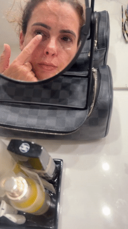 Woman performs evening skincare routine in Vila Nova de Gaia
