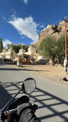 Riding past stupas and monasteries along the Ladakh highway