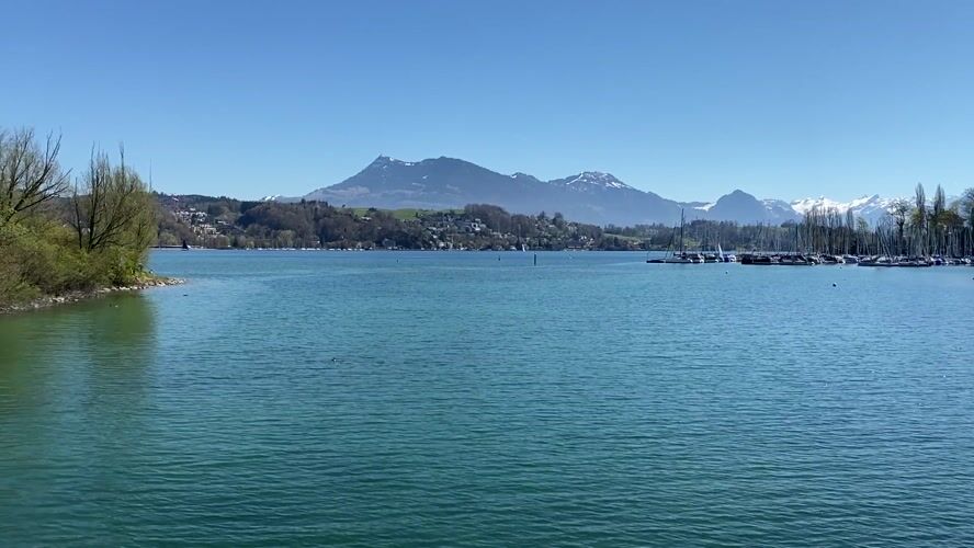Spring morning captured in Lucerne lakefront and parks