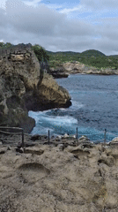 Coastal scenery documented at Nusa Penida cliffs and tidal pools