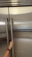 Person opens well-stocked refrigerator in Key Biscayne home