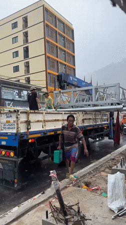 Rain shower documented in Patong Thailand streets