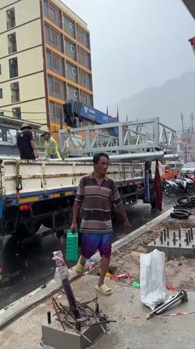 Rain shower documented in Patong Thailand streets