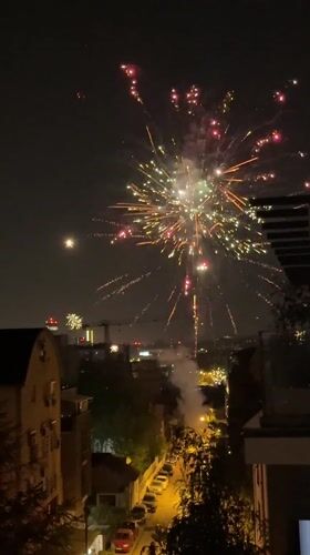 Fireworks display lights up Belgrade night sky