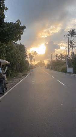 Ordinary midday street activity documented in Ahangama, Sri Lanka
