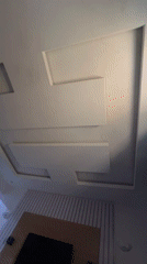 Color-changing LED ceiling installation documented in Gura Top, Nigeria