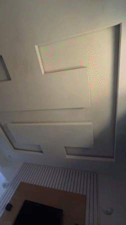 Color-changing LED ceiling installation documented in Gura Top, Nigeria