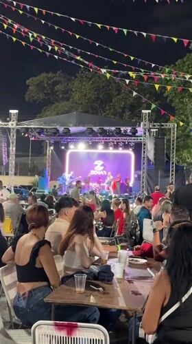 Band Zona 2 performs late-night outdoor concert in La Morita