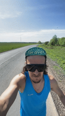 Cyclist spotted on sunny morning ride near Перевозное, Russia