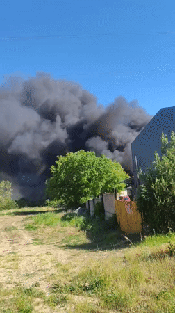 Dark smoke plume observed over Stara Zagora, Bulgaria