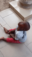 Two children observed looking upward in separate locations