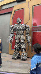 Visitors capture Transformers attractions at Universal Studios Beijing