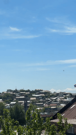 Morning cityscape captured in Yerevan with Mount Ararat visible