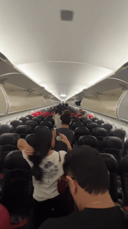 Traveler documents journey through Bali airport with cultural displays