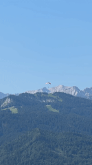 Balcony morning in the Bavarian Alps, paraglider included