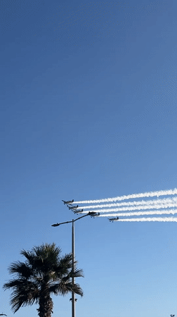 Airshow formation flight observed over Arica Chile evening hours
