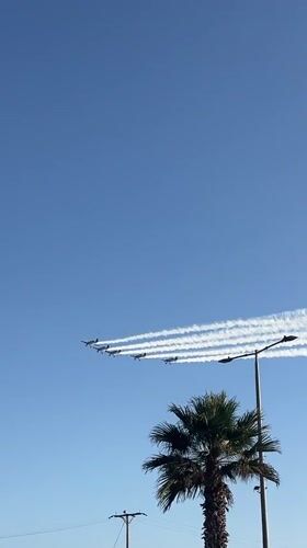 Airshow formation flight observed over Arica Chile evening hours