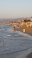 Sunset on a Malia beach, Crete, late afternoon