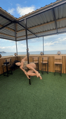 Afternoon at a Partenit rooftop terrace and seaside pier