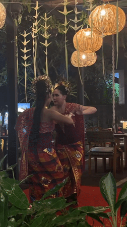 Traditional Balinese dance performance at Kuta Selatan restaurant