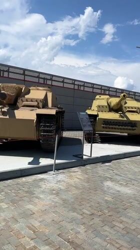 Military tanks on outdoor display in Verkhnyaya Pyshma, Russia