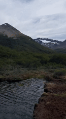 Landscape video captured in Ushuaia showing mountains and water