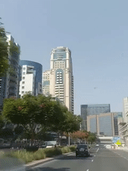 Morning drive through Dubai's urban streets and highways