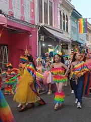 Pride parade rolls through Phuket City with floats and music trucks