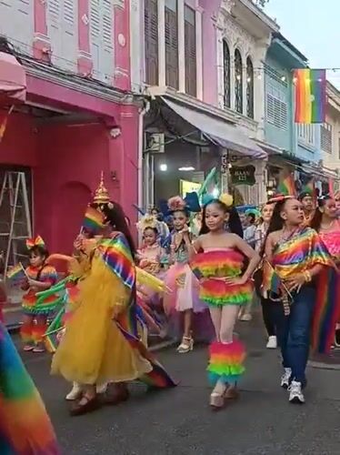 Pride parade rolls through Phuket City with floats and music trucks