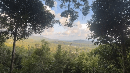 Scenic mountain vista captured from elevated viewpoint in Thailand