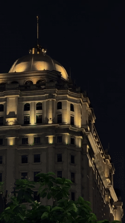 Nighttime street activity documented in Haizhu District, China
