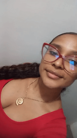 Woman in red glasses, top spotted in Juan Griego