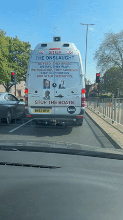 Van with anti-immigration slogans spotted in Great Yarmouth traffic