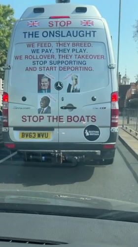 Van with anti-immigration slogans spotted in Great Yarmouth traffic