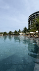 Poolside morning at a Cam Lam resort near Nha Trang