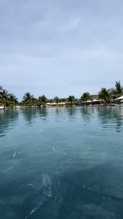 Poolside morning at a Cam Lam resort near Nha Trang