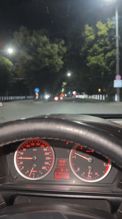 Night driving captured on dashboard camera in Stara Zagora