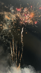 Fireworks display lights up night sky in Novi han, Bulgaria