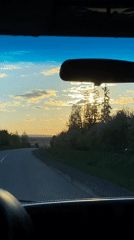 Driver captures sunset sky gradient near Foki, Russia