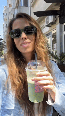 Matcha drinks and cheesecake at a sunny Bar café