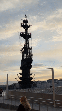 Peter the Great Statue documented by witnesses in Moscow