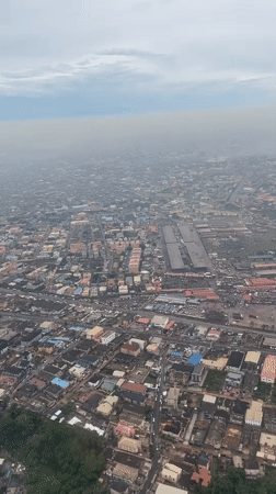 Aerial view captures dense residential sprawl in Shagamu, Nigeria