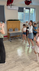 Children's dance class held in Sochi, Russia