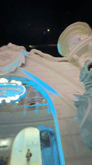 Moscow building displays elaborate ice-themed entrance decorations