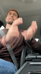 Driver observed gesturing while seated in vehicle in Sofia