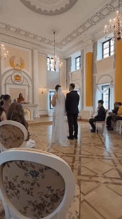 Wedding ceremony held at civil registry office in Hrodna