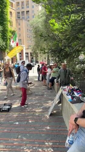 Saturday morning street life captured across central Genoa