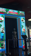 Humanoid robot observed with Russian happiness message in Perm