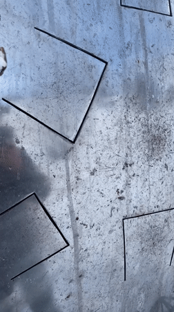 Man enjoys winter activities near metal structures in Murmansk