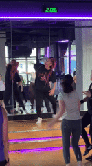 Dance fitness class draws women to Moscow studio
